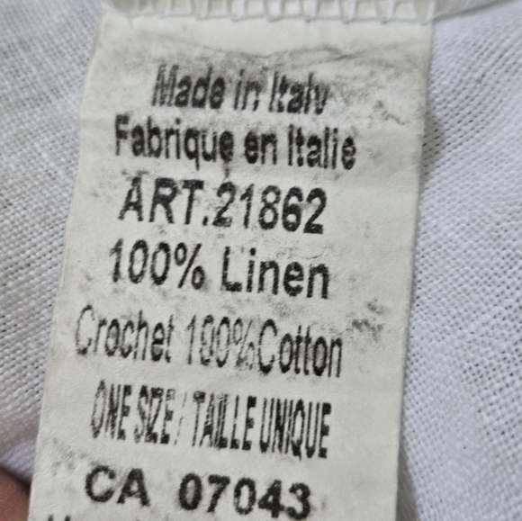 Valentina Naldi 100% Linen Open Front Tunic/Cover Up. Floral,Fringe Hem. O/S - Picture 7 of 9